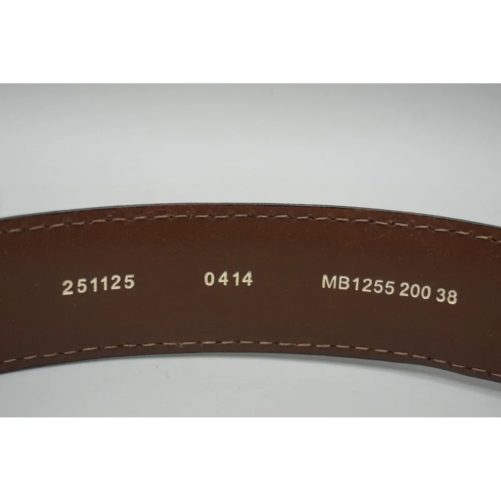 Fossil Mens Brown Genuine Leather Belt MB1255 200 38 Silver Buckle Classic